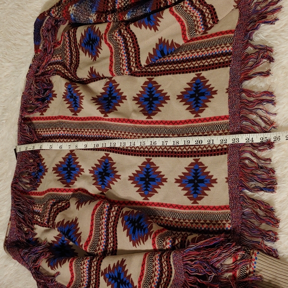 Kersh Aztec print open front cardigan with tassels size XS - Picture 14 of 16